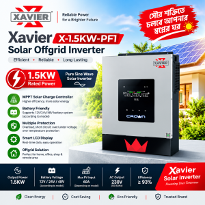 Xavier X-1.5KW-PF1 Solar Offgrid Inverter with 80A MPPT Charge Controller